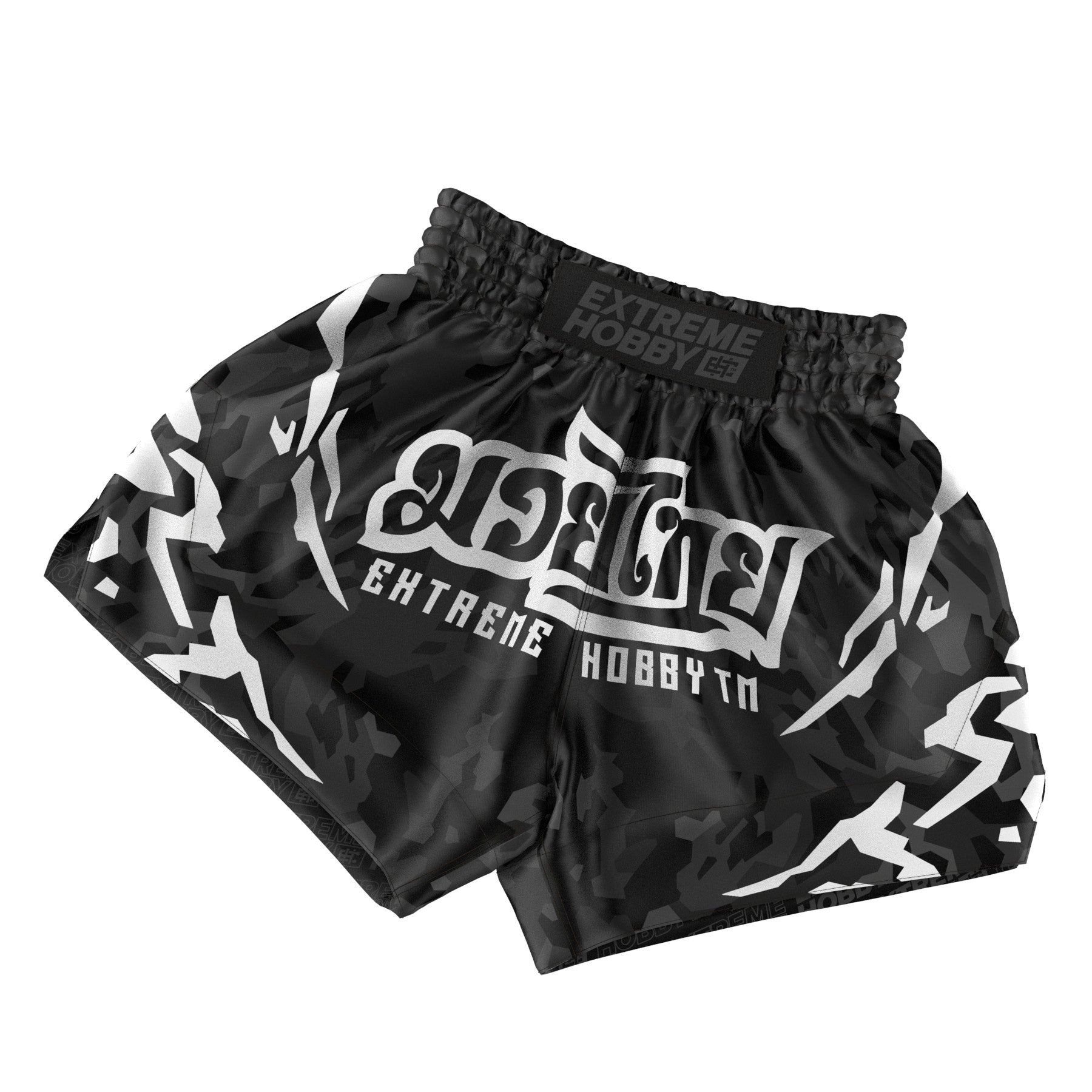 Extreme Hobby Spodenki Muay Thai Black Panther Czarno-Białe
