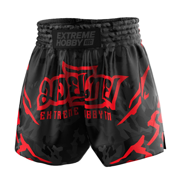 Extreme Hobby Spodenki Muay Thai Black Panther Czarno-Czerwone