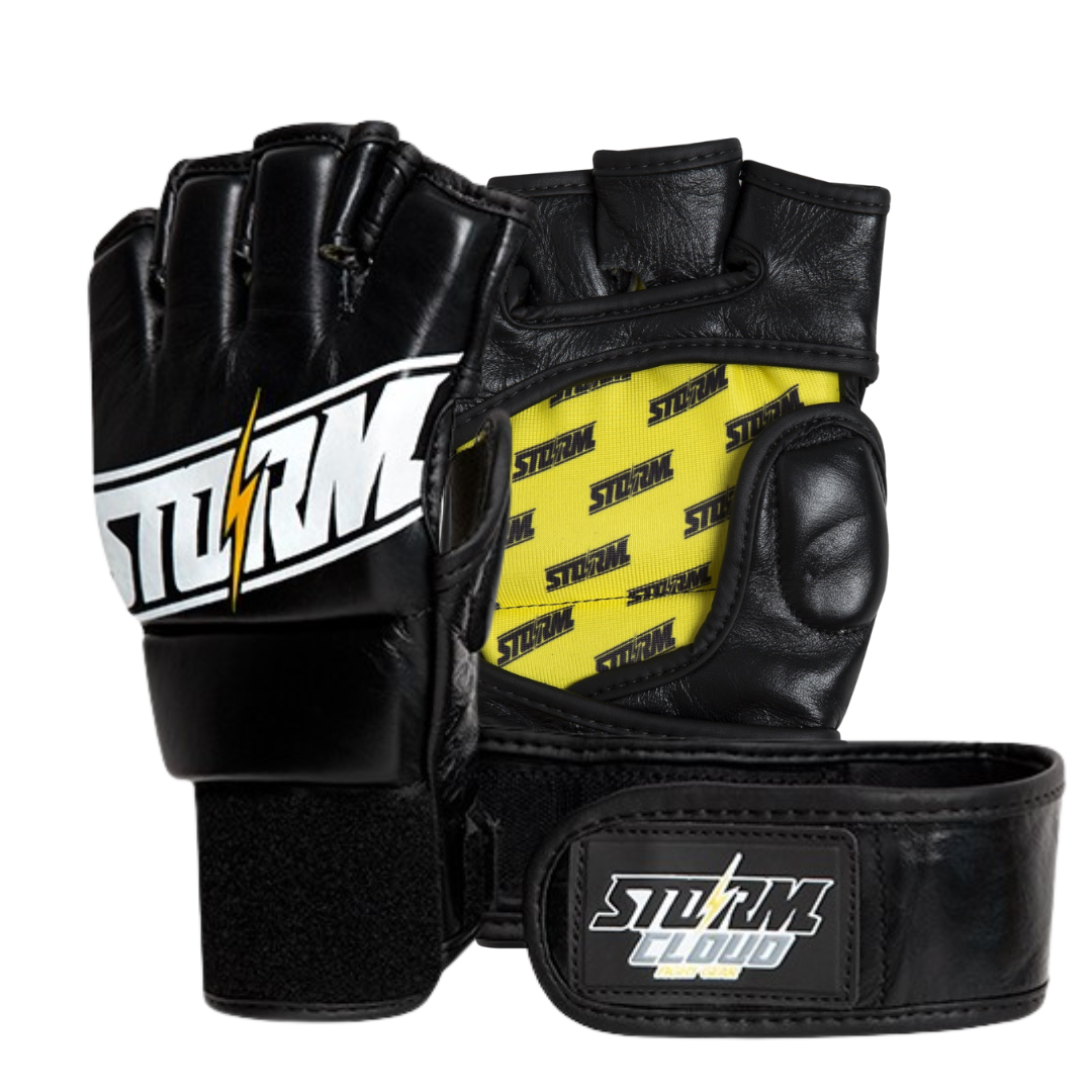 StormCloud Rękawice do MMA Tempest Czarne/Żółte 4oz