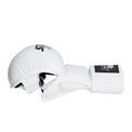 Zestaw MMA Premium Rękawice MMA Hurricane 2.0 Białe + Ochraniacze Kolan Combat + Ochraniacz Szczęki OPRO Silver + Owijki 2,5M