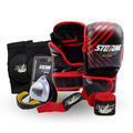 Zestaw MMA Rękawice MMA Lynx Czarno-czerwone + Ochraniacze Kolan + Ochraniacz Szczęki PRO + Owijki 2,5M