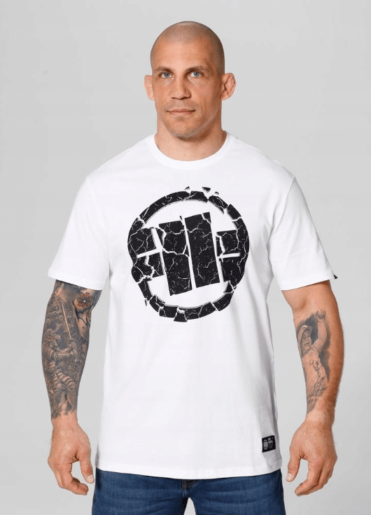 Pitbull T-shirt bawełniany, klasyczny model Scratch Biały
