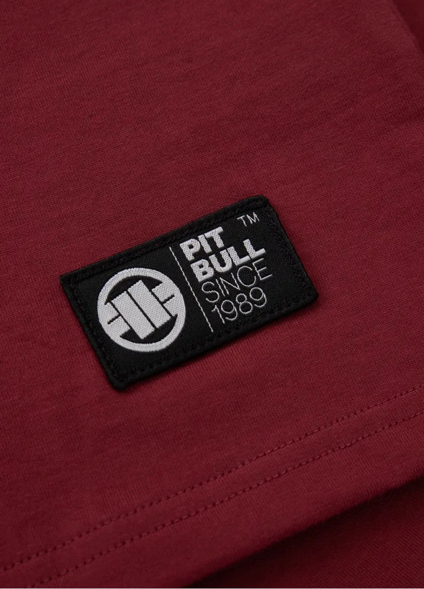 Pitbull T-shirt Bawełniany No Logo Burgundowy