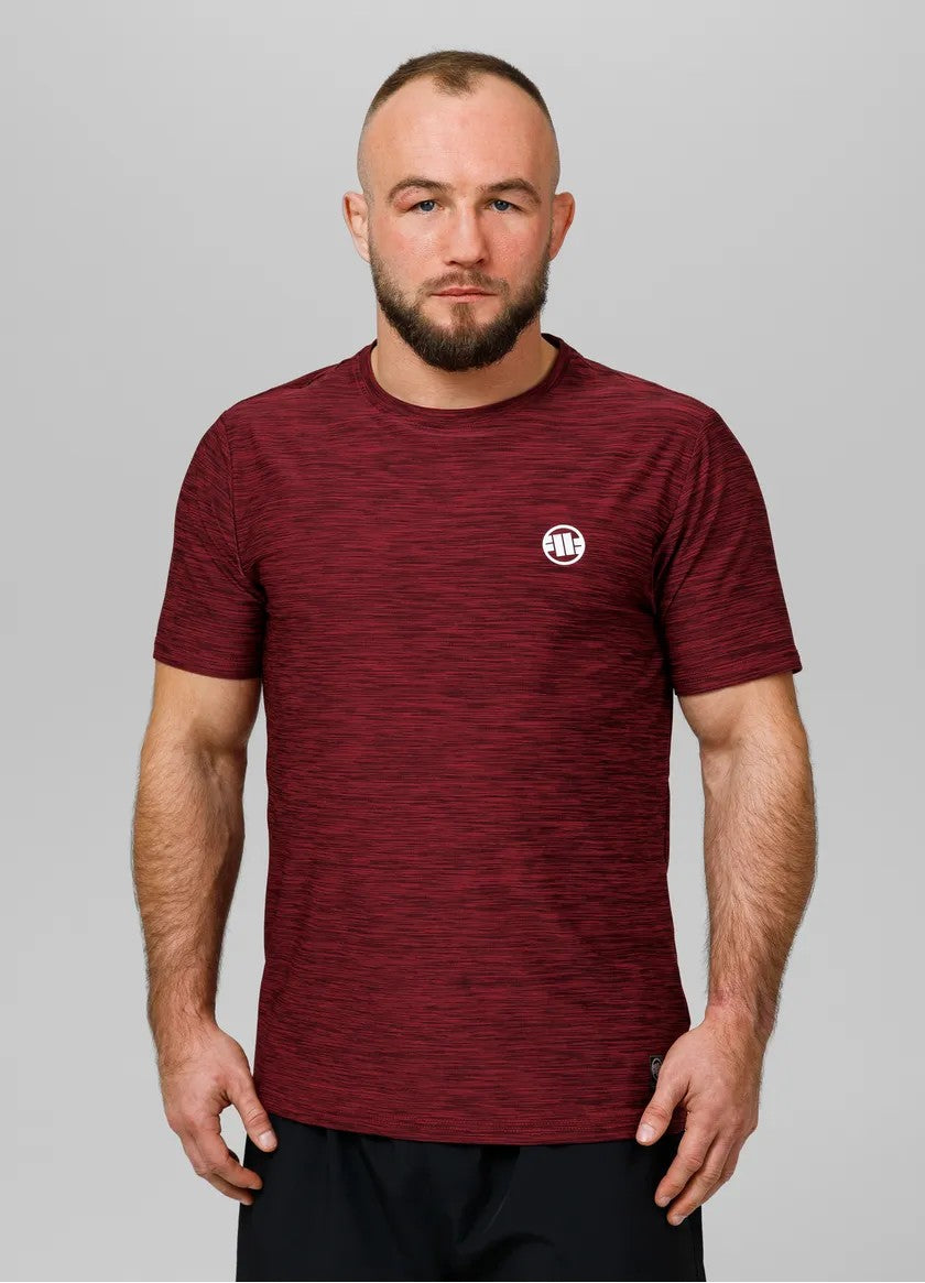 Pitbull Koszulka Casual Sport Small Logo Bordowa