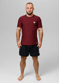 Pitbull Koszulka Casual Sport Small Logo Bordowa