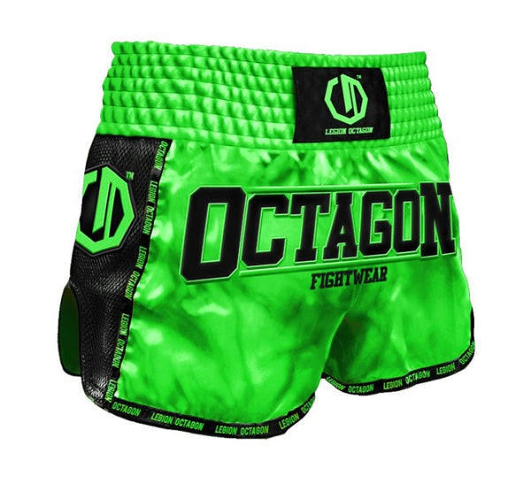 Octagon Spodenki Muay Thai Legion Future Premium Zielone neonowe