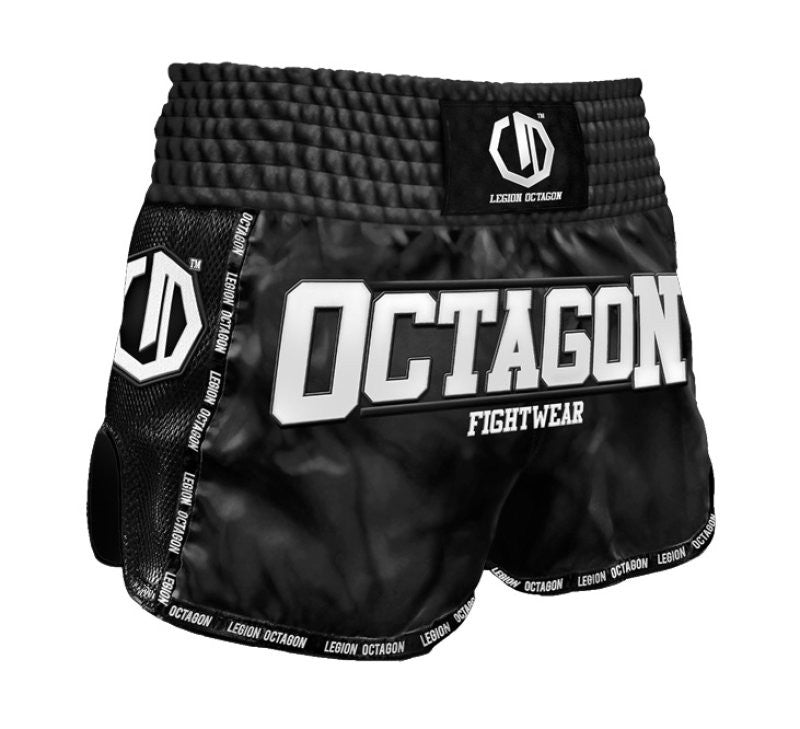 Octagon Spodenki Muay Thai Legion Future Premium Czarne/białe