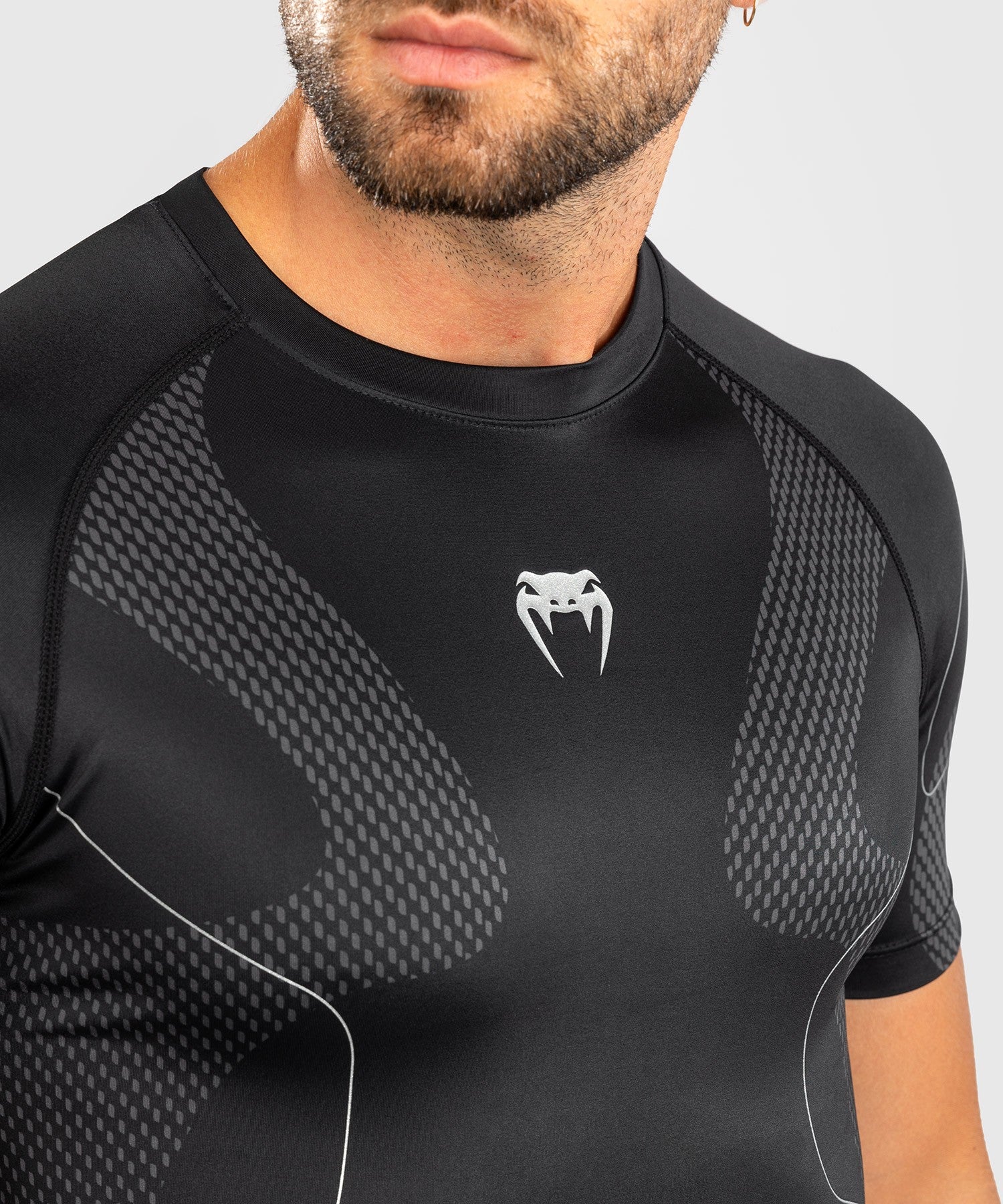 Venum Rashguard Męski Nexus Krótki Rękaw Czarny/Srebrny