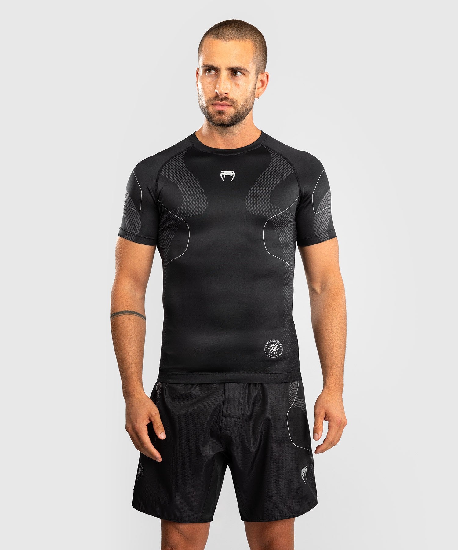 Venum Rashguard Męski Nexus Krótki Rękaw Czarny/Srebrny