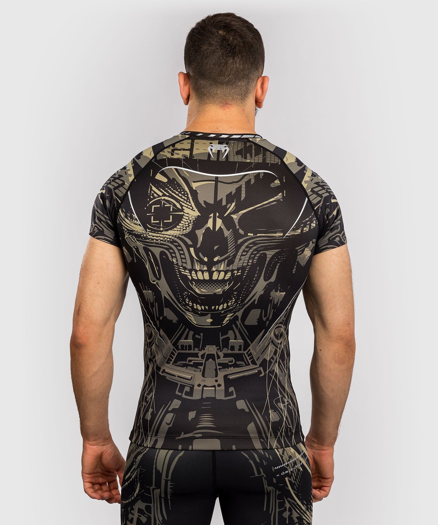 Venum Rashguard Męski Invader Krótki Rękaw Czarny/Piaskowy