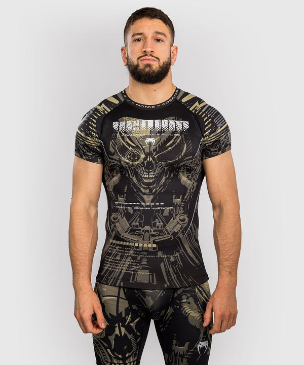 Venum Rashguard Męski Invader Krótki Rękaw Czarny/Piaskowy