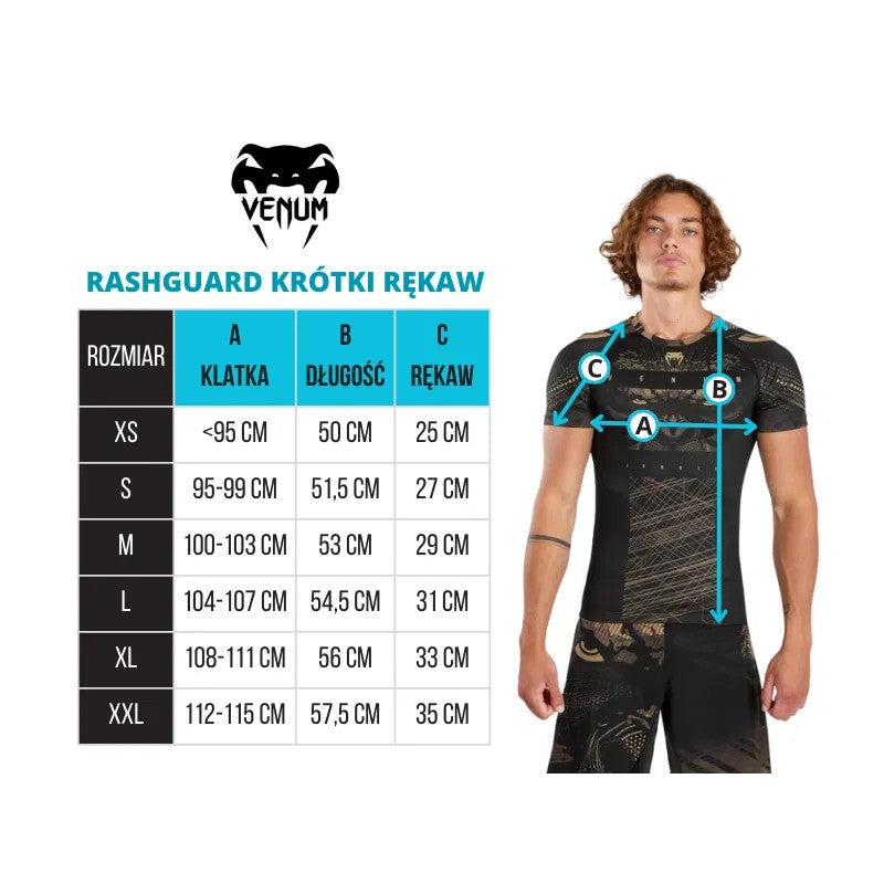 Venum Rashguard Męski Nexus Krótki Rękaw Czarny/Srebrny