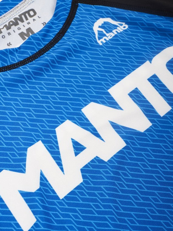 MANTO Rashguard Męski Krótki Rękaw RANK Niebieski