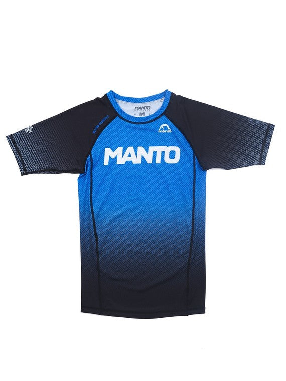 MANTO Rashguard Męski Krótki Rękaw RANK Niebieski