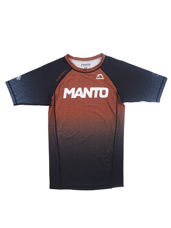 MANTO Rashguard Męski Krótki Rękaw RANK Brązowy