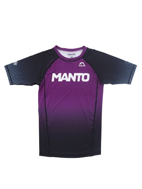 MANTO Rashguard Męski Krótki Rękaw RANK Purpurowy