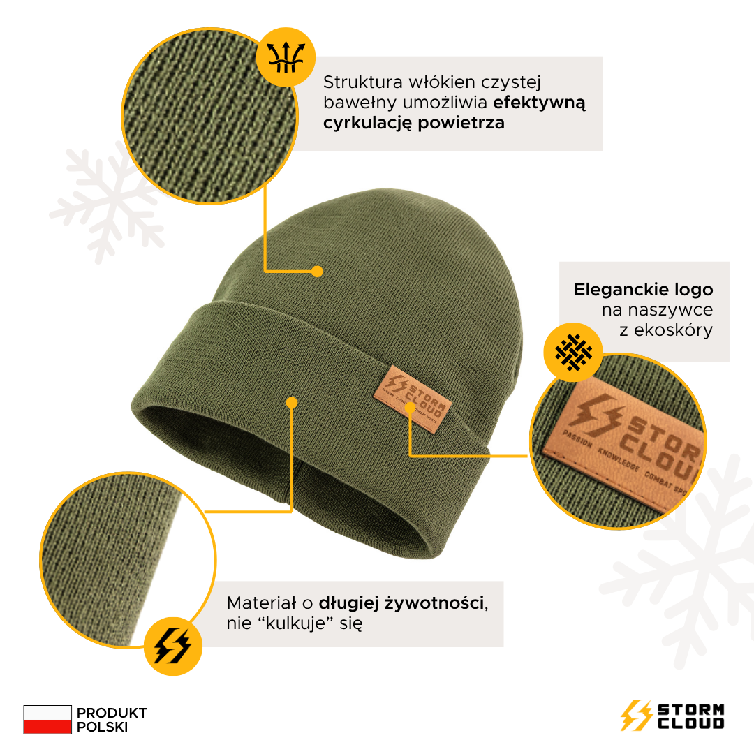 StormCloud Czapka zimowa beanie Khaki
