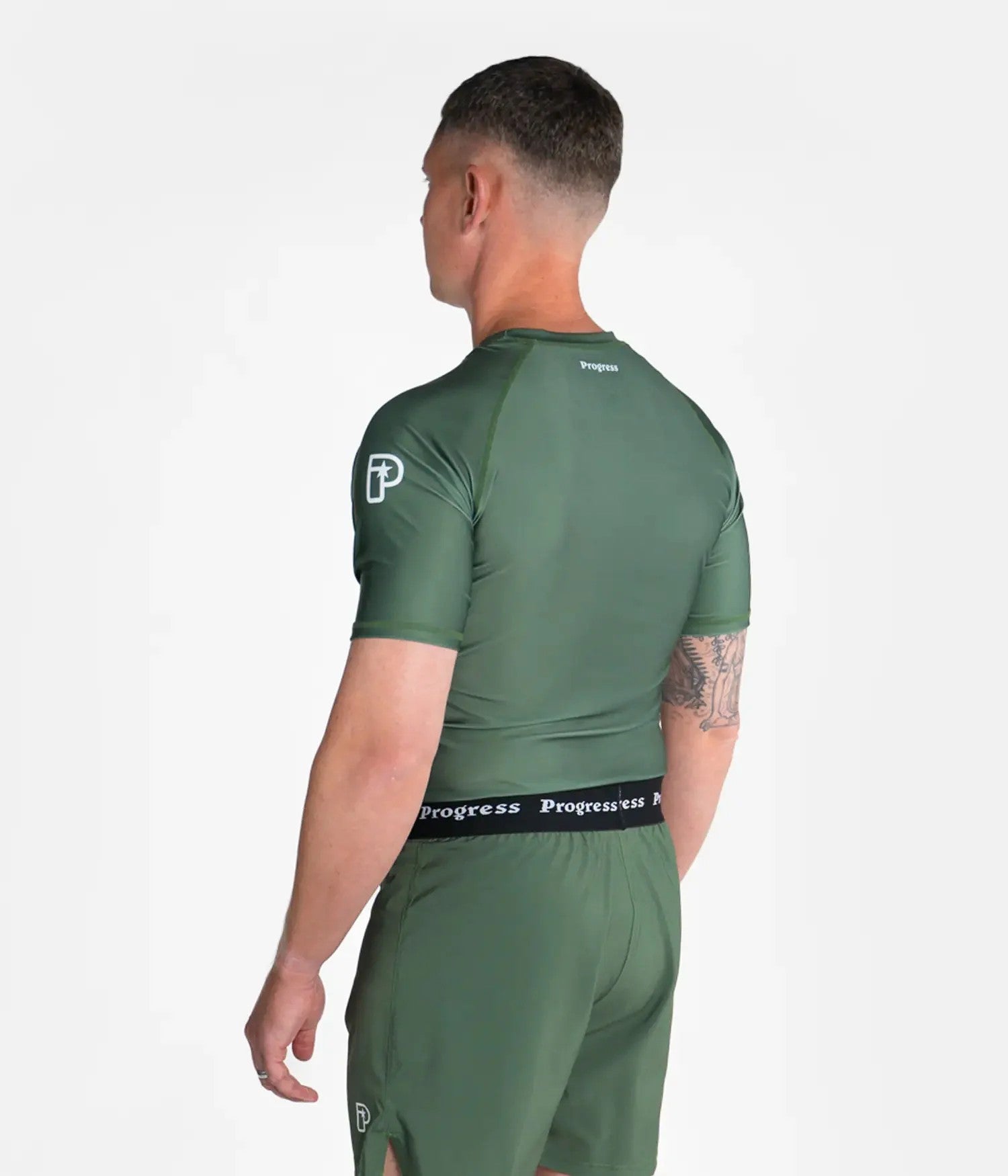 Progress Rashguard Męski Krótki Rękaw Academy Khaki