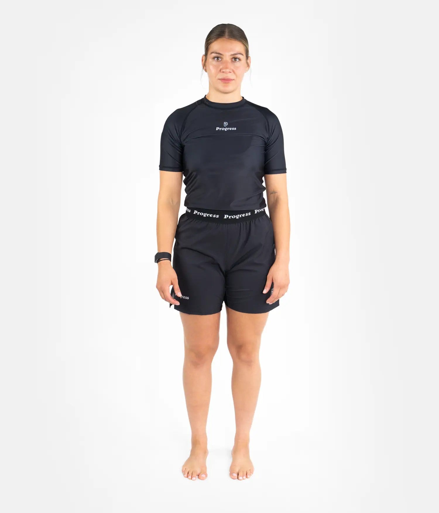 Progress Rashguard Męski Krótki Rękaw Academy Czarny
