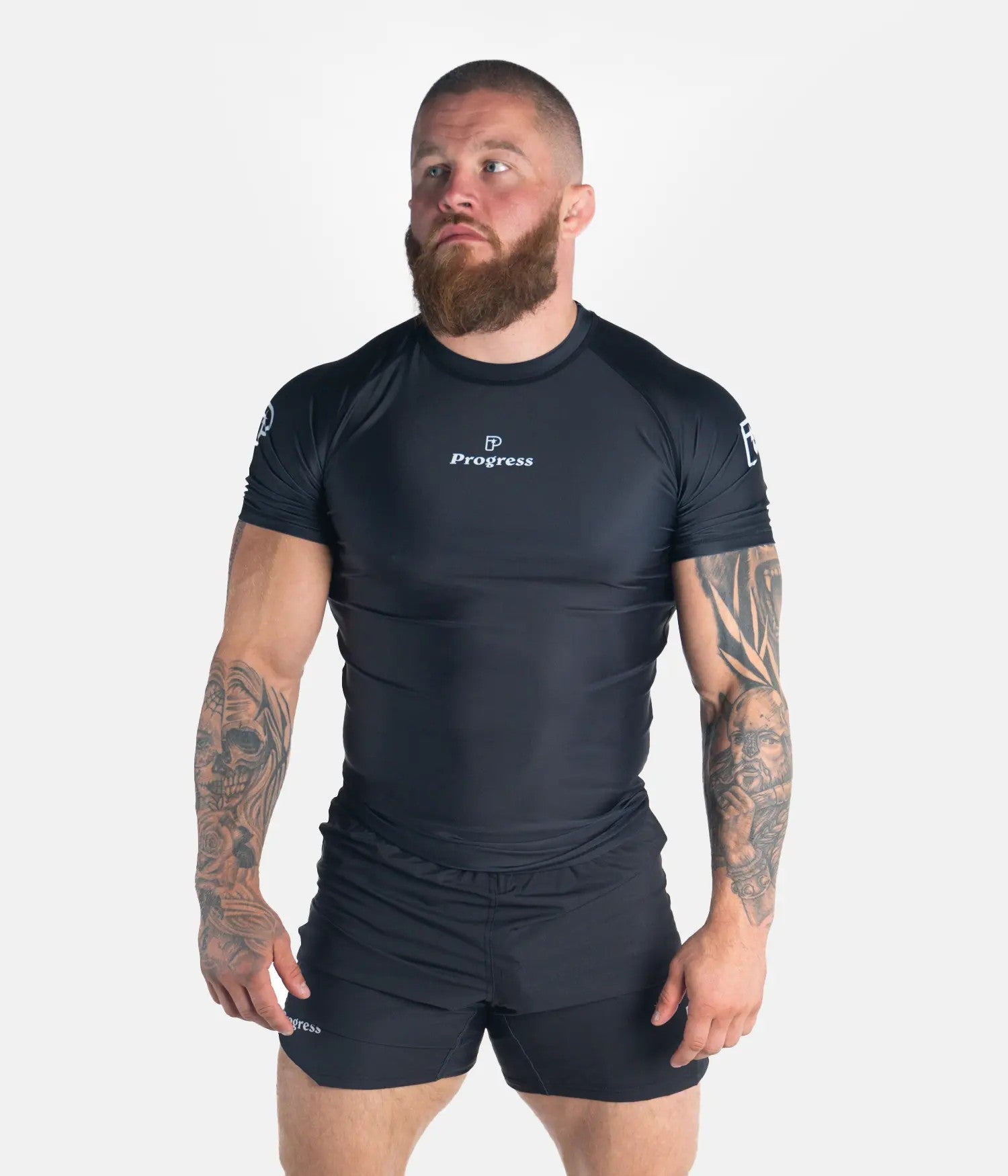Progress Rashguard Męski Krótki Rękaw Academy Czarny