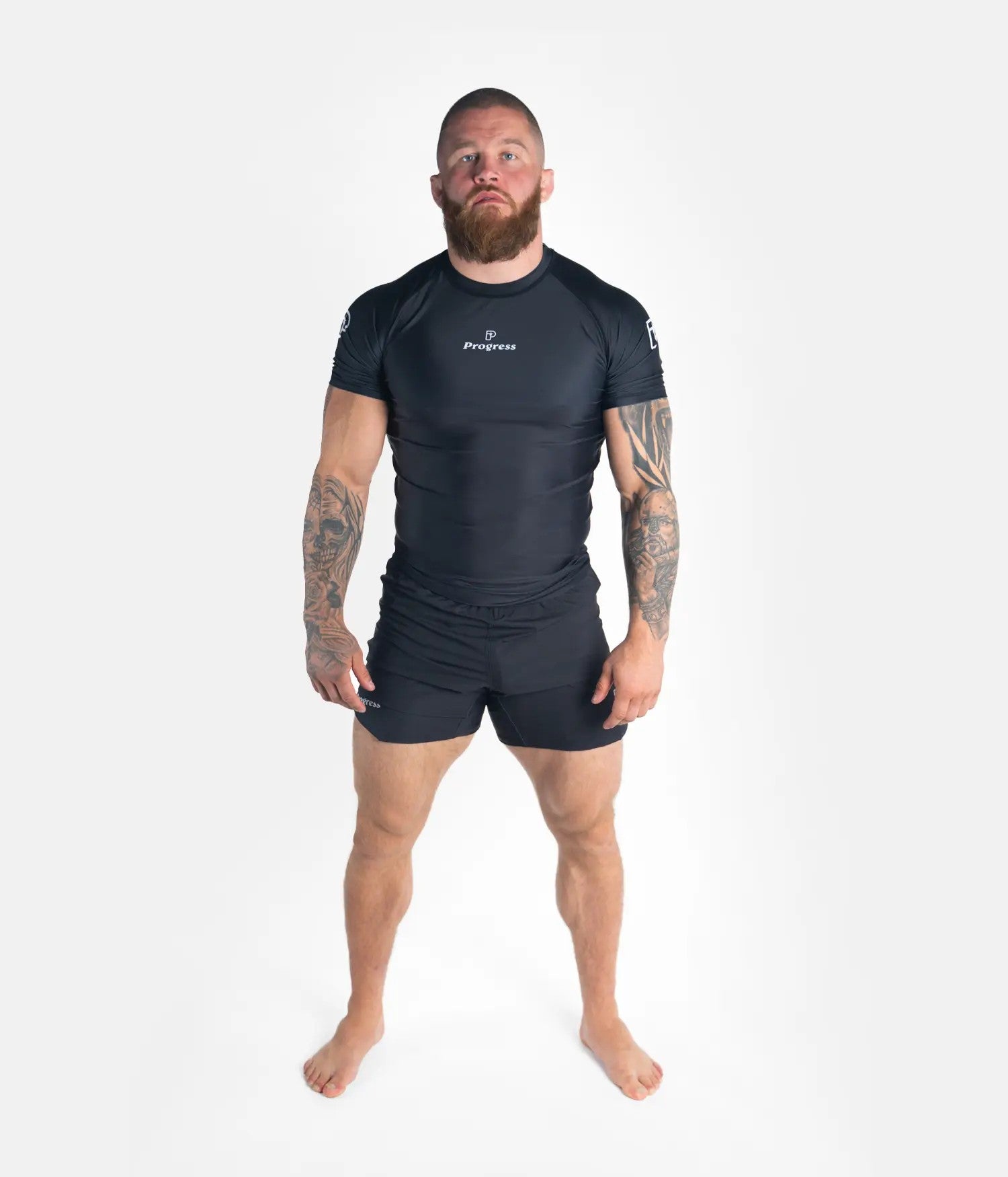 Progress Rashguard Męski Krótki Rękaw Academy Czarny