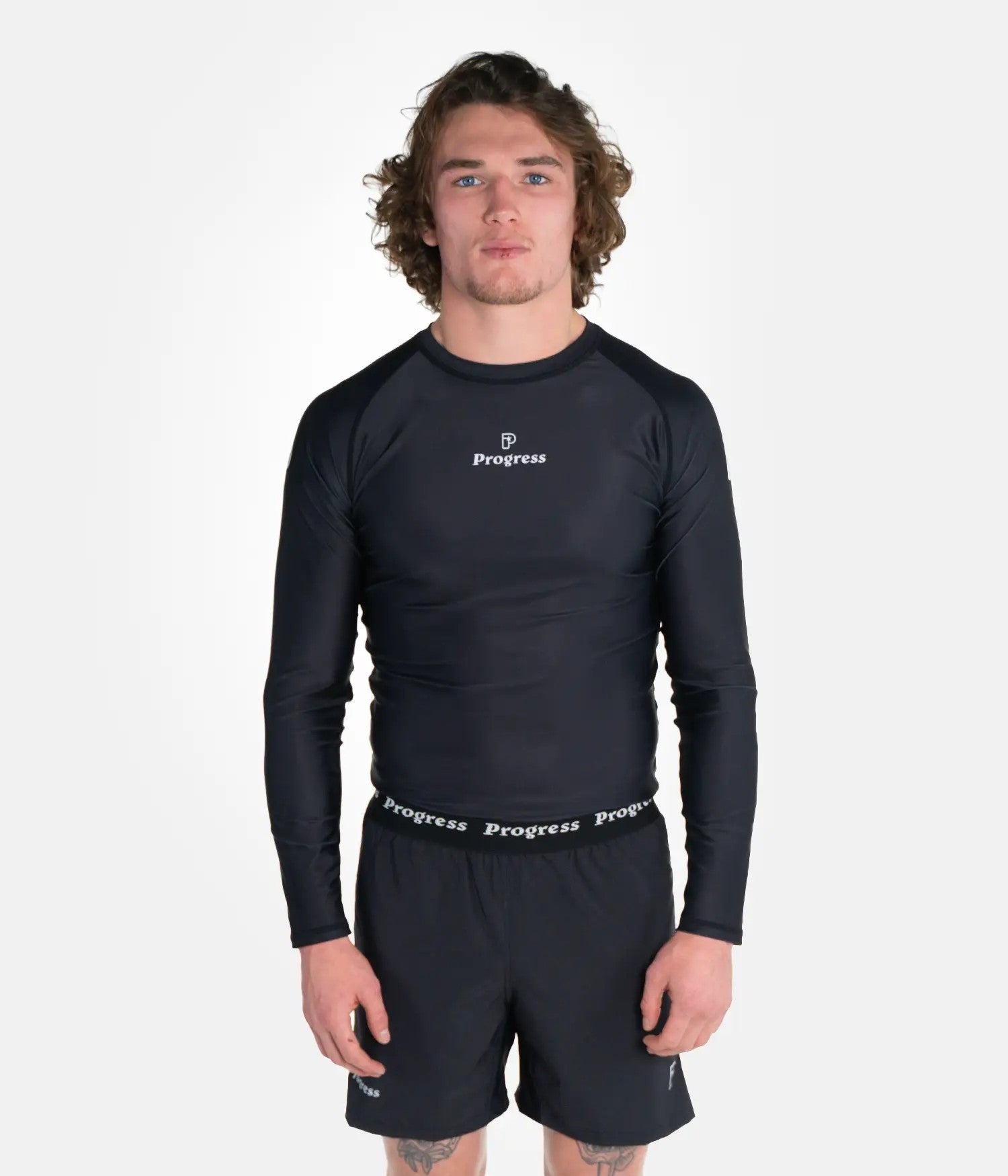 Progress Rashguard Męski Długi Rękaw Academy Czarny