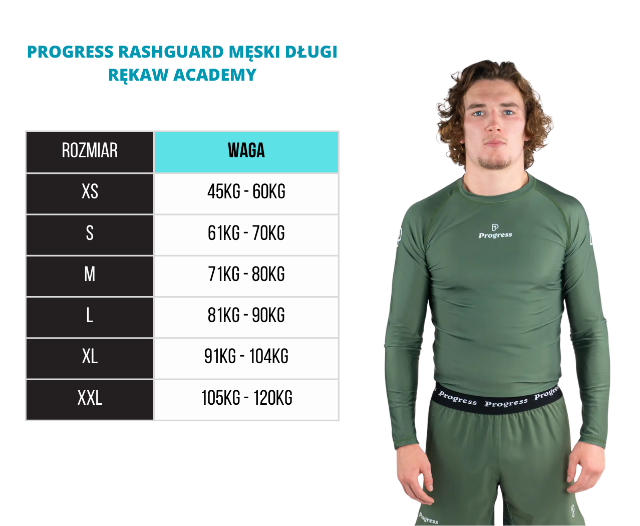 Progress Rashguard Męski Długi Rękaw Academy Czarny