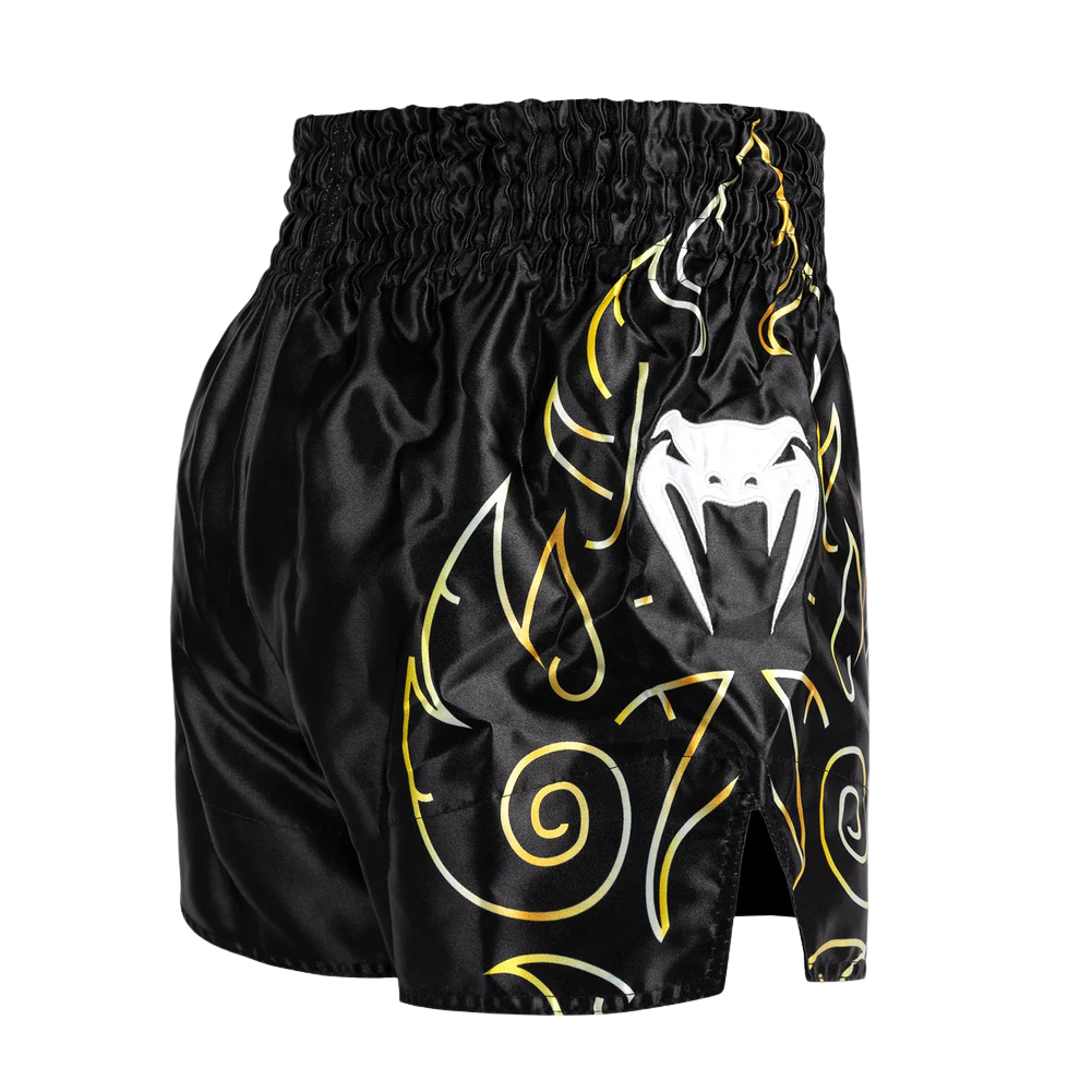 Venum Spodenki Muay Thai VTC Flames Czarne/Złote