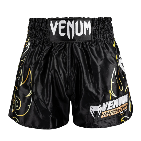 Venum Spodenki Muay Thai VTC Flames Czarne/Złote