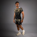 Venum Rashguard Męski Adrenaline Krótki Rękaw Czarny/Piaskowy