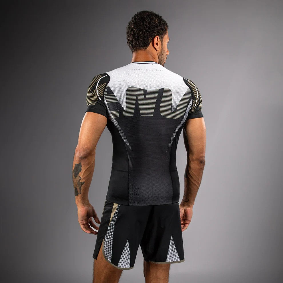 Venum Rashguard Męski Adrenaline Krótki Rękaw Czarny/Piaskowy