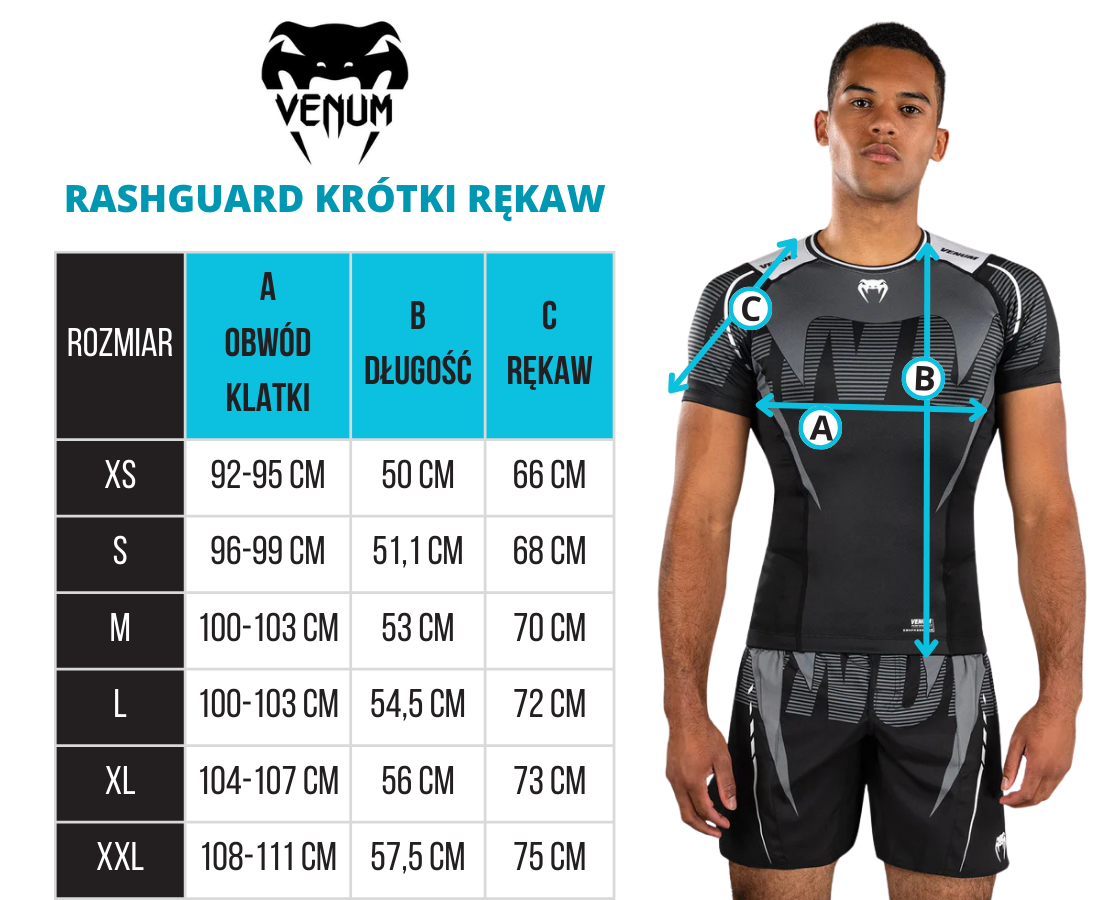 Venum Rashguard Męski Adrenaline Krótki Rękaw Czarny/Piaskowy