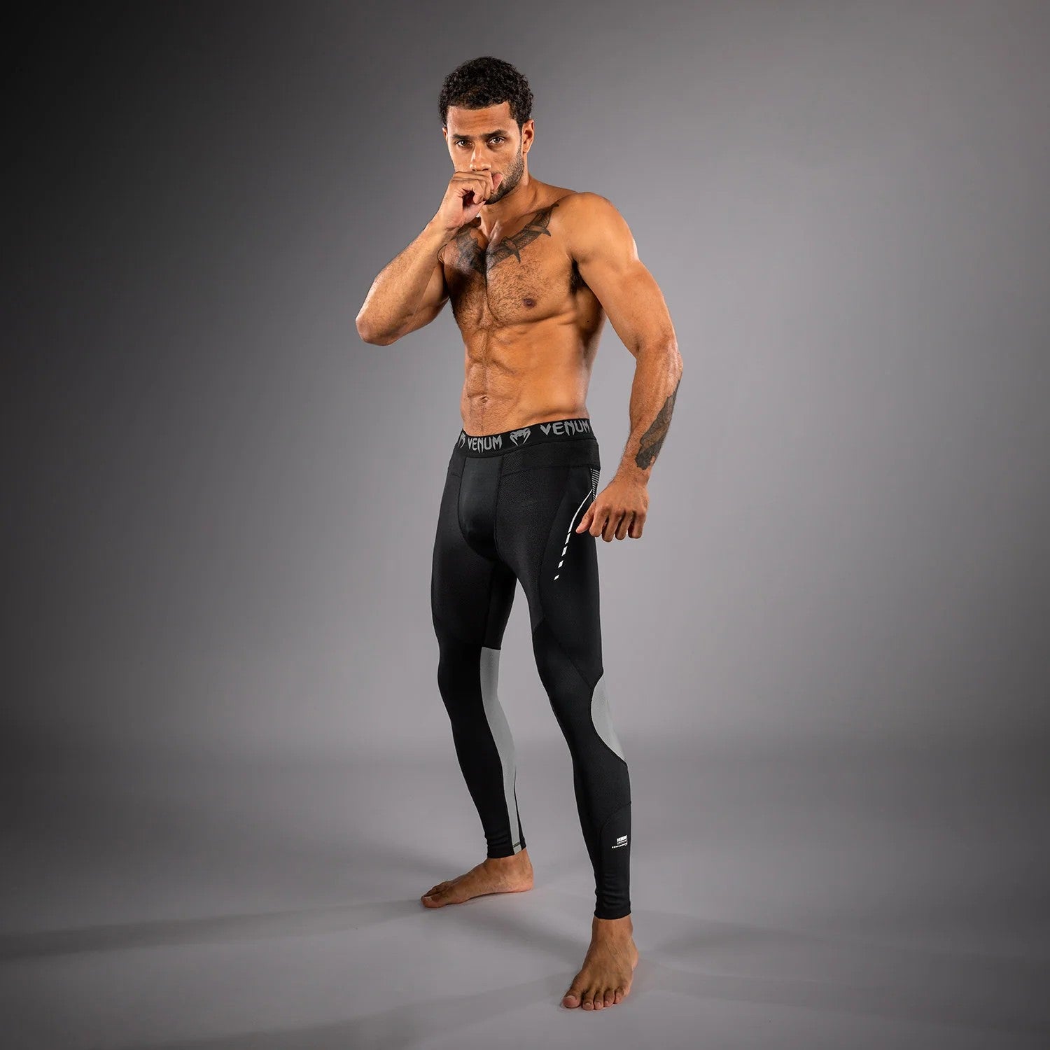 Venum Legginsy Męskie Adrenaline Czarne/Srebrne