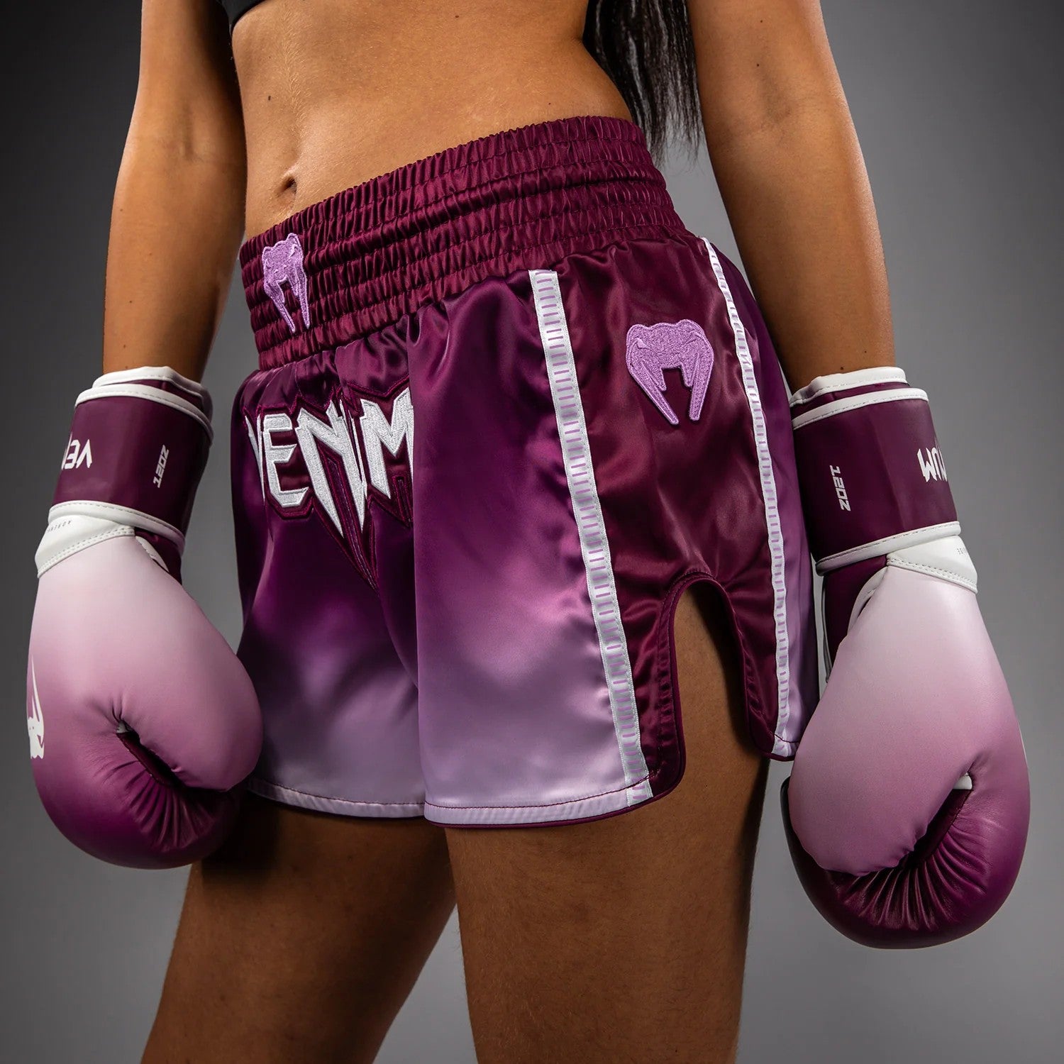 Venum Spodenki Muay Thai Iris Śliwkowe/Białe