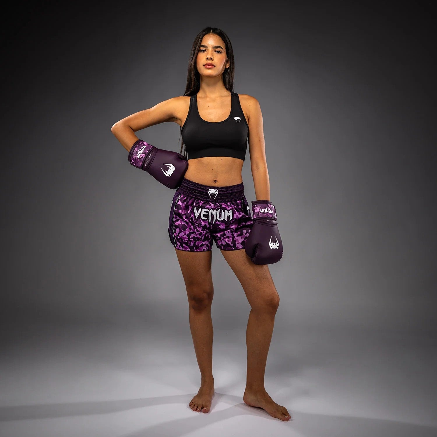 Venum Spodenki Muay Thai Iris Śliwkowe/Różowe