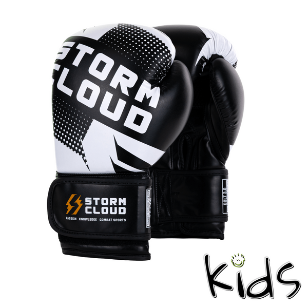 StormCloud Rękawice Bokserskie dla Dzieci Bolt 3.0 Czarne/Białe 6oz