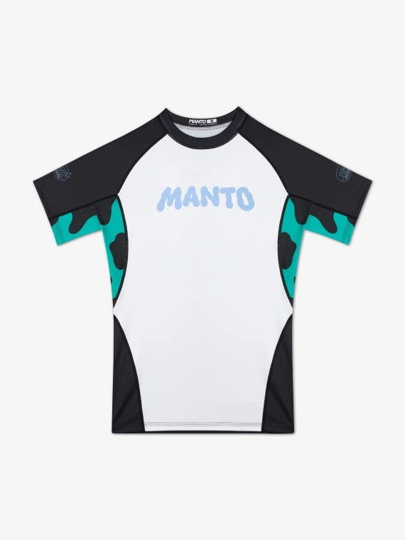 MANTO Rashguard Męski Krótki Rękaw DOVE Biały/Czarny