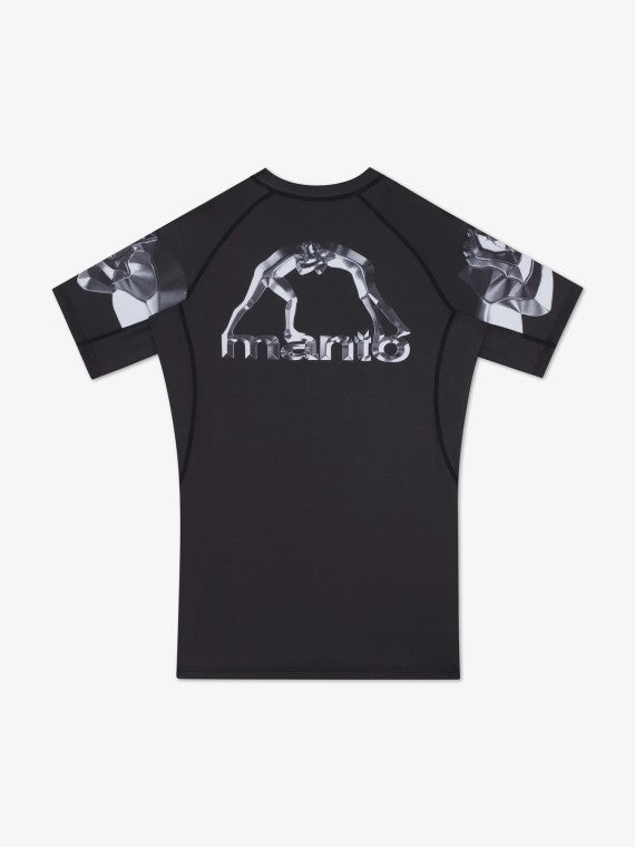 MANTO Rashguard Męski Krótki Rękaw METAL Czarny
