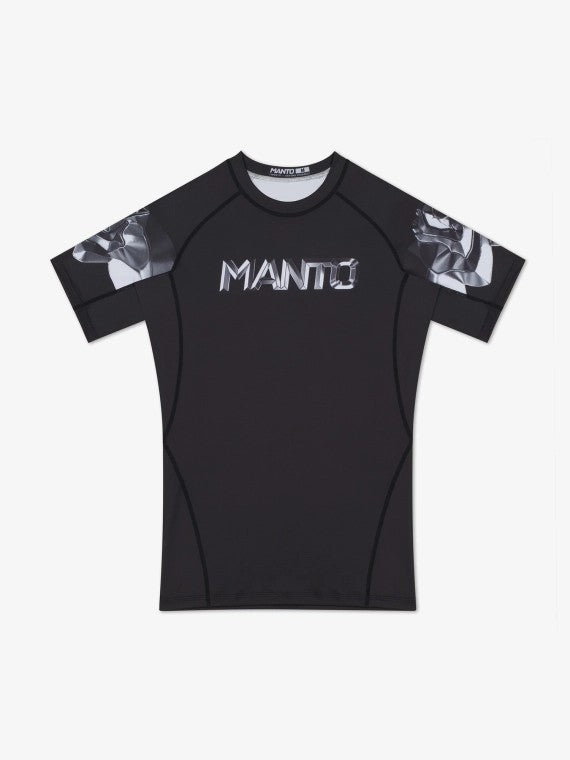 MANTO Rashguard Męski Krótki Rękaw METAL Czarny