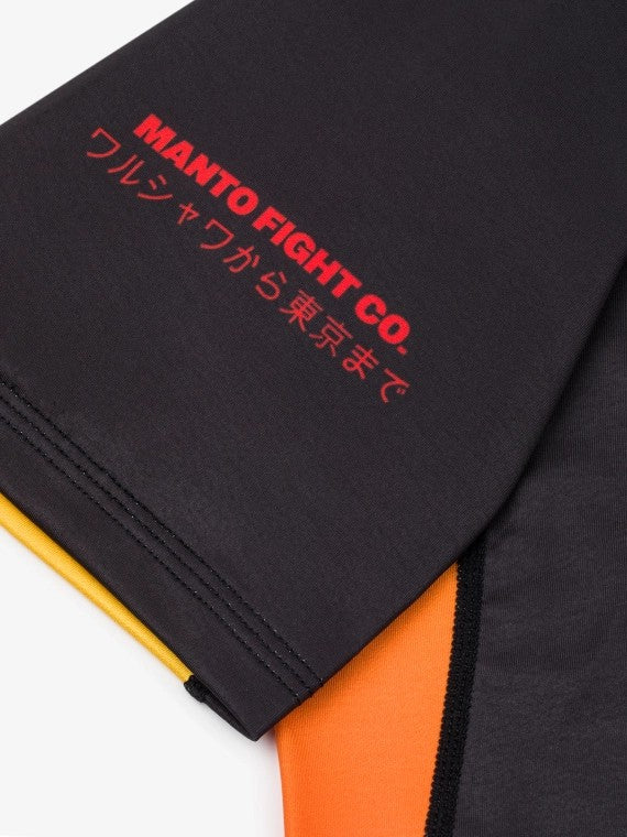 MANTO Rashguard Męski Krótki Rękaw WARSAW TO TOKYO Czarny