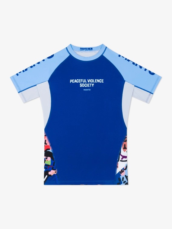 MANTO Rashguard Męski Krótki Rękaw GYM 3.0 Niebieski