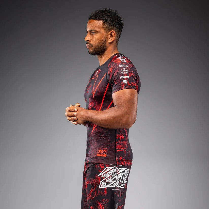 Venum Rashguard 20th Anniversary Krótki Rękaw Czarny/Czerwony