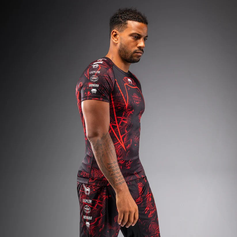 Venum Rashguard 20th Anniversary Krótki Rękaw Czarny/Czerwony