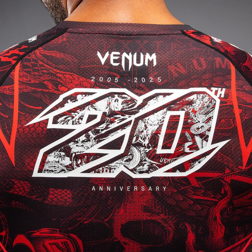 Venum Rashguard 20th Anniversary Krótki Rękaw Czarny/Czerwony