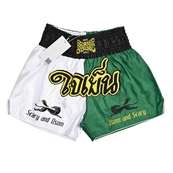 Scary Ltd x Osom Std Spodenki Muay Thai Zielone/Białe