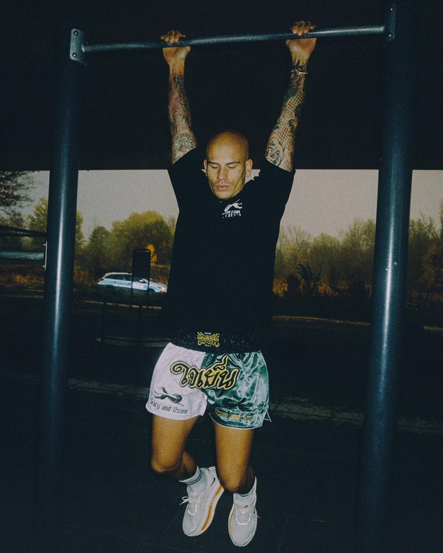 Scary Ltd x Osom Std Spodenki Muay Thai Zielone/Białe