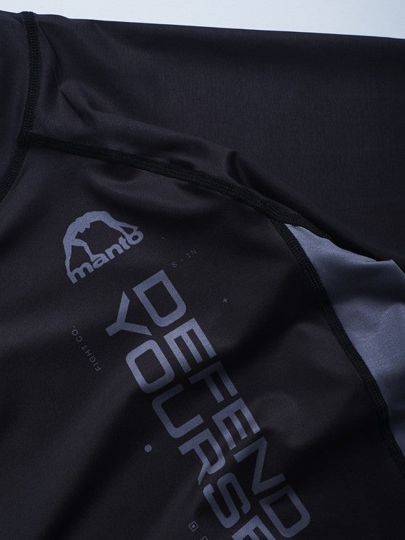 MANTO Rashguard Męski Krótki Rękaw RANKED Czarny