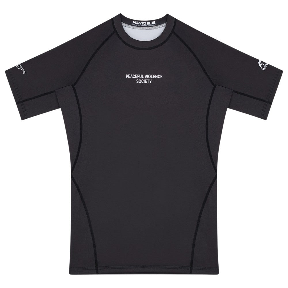 MANTO Rashguard Krótki Rękaw SOCIETY Czarny