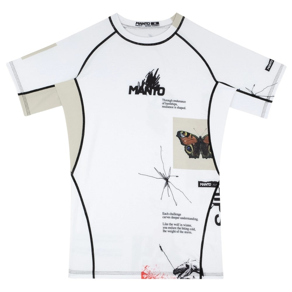 MANTO Rashguard Krótki Rękaw OVERCOME Biały