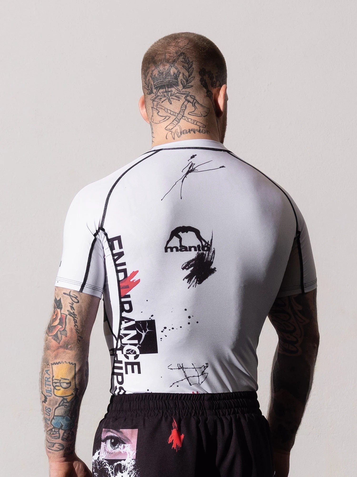 MANTO Rashguard Krótki Rękaw OVERCOME Biały